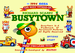 Richard Scarry's BusyTown (USA) Title Screen
